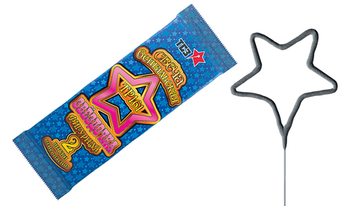  Бенгальские свечи фигурные 2 шт "Звездочка"  в Воронеже